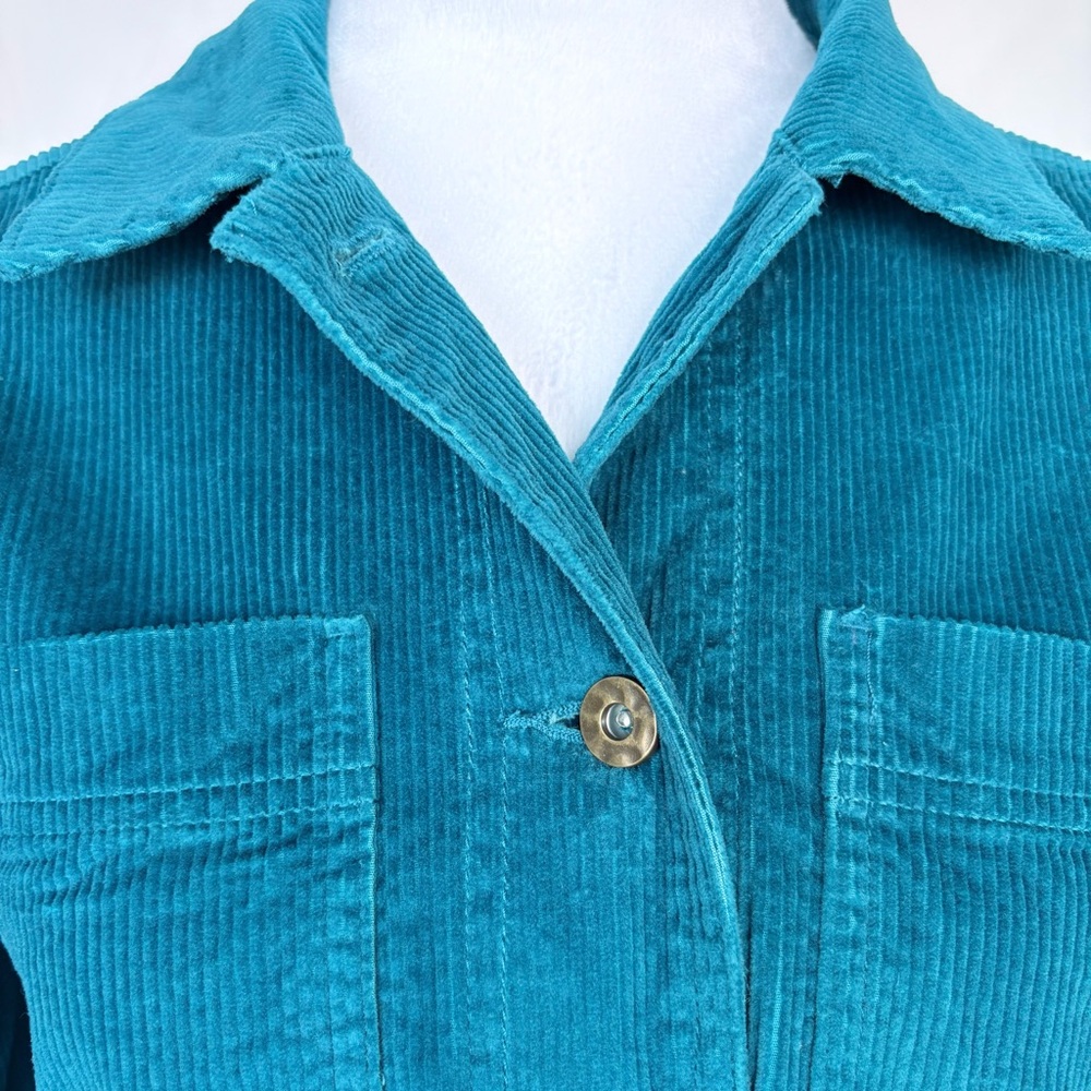 NWT Northern Reflections Corduroy Boyfriend Women’s Teal Jacket Cottagecore Sz M - Picture 5 of 10